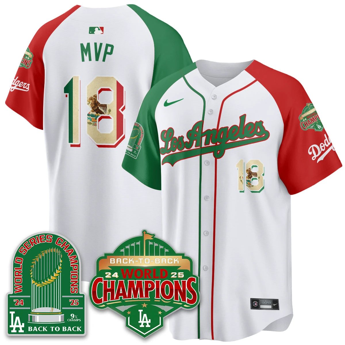 LAD Mexico Vapor Limited Jersey - 9x & B2B Champs - All Stitched by Los Angeles Dodgers