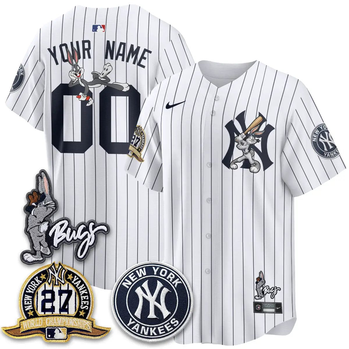 NYY Bunny Vapor Limited Custom Jersey - All Stitched by New York Yankees