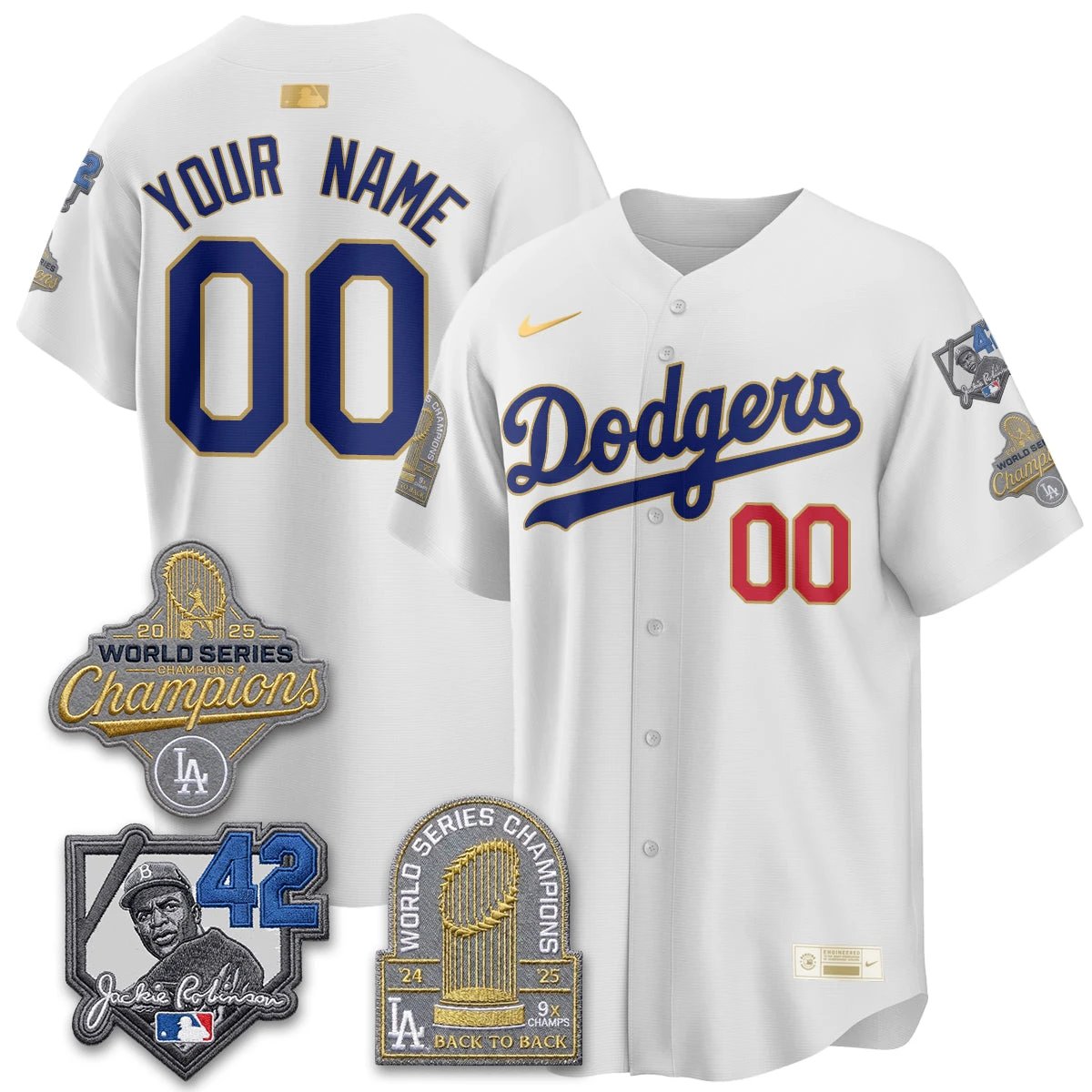 LAD 2026 Jackie Robinson New Era Vapor Custom Limited Jersey - All Stitched by Los Angeles Dodgers