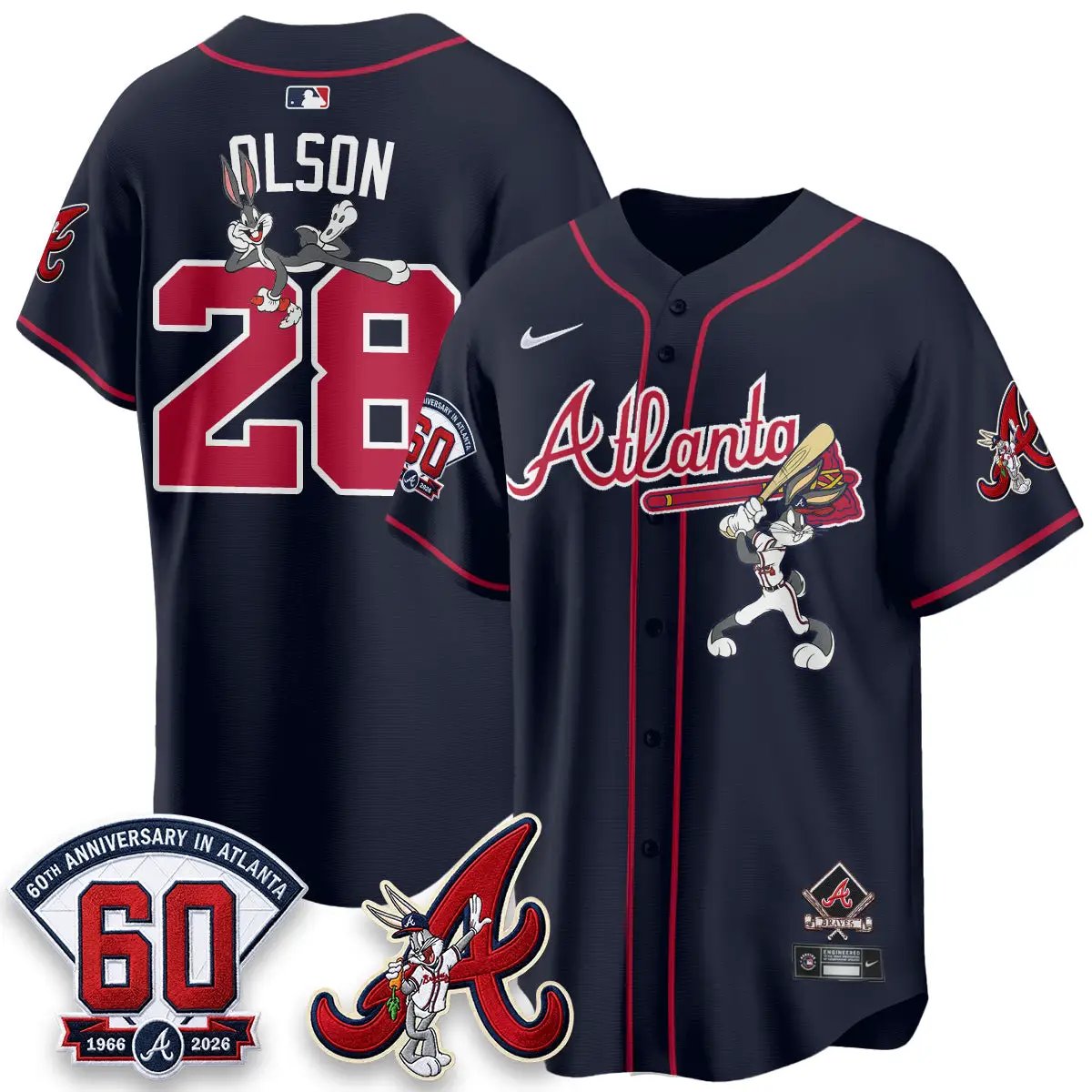 ATL x Bunny Vapor Premier Limited Jersey - Stitched by Atlanta Braves