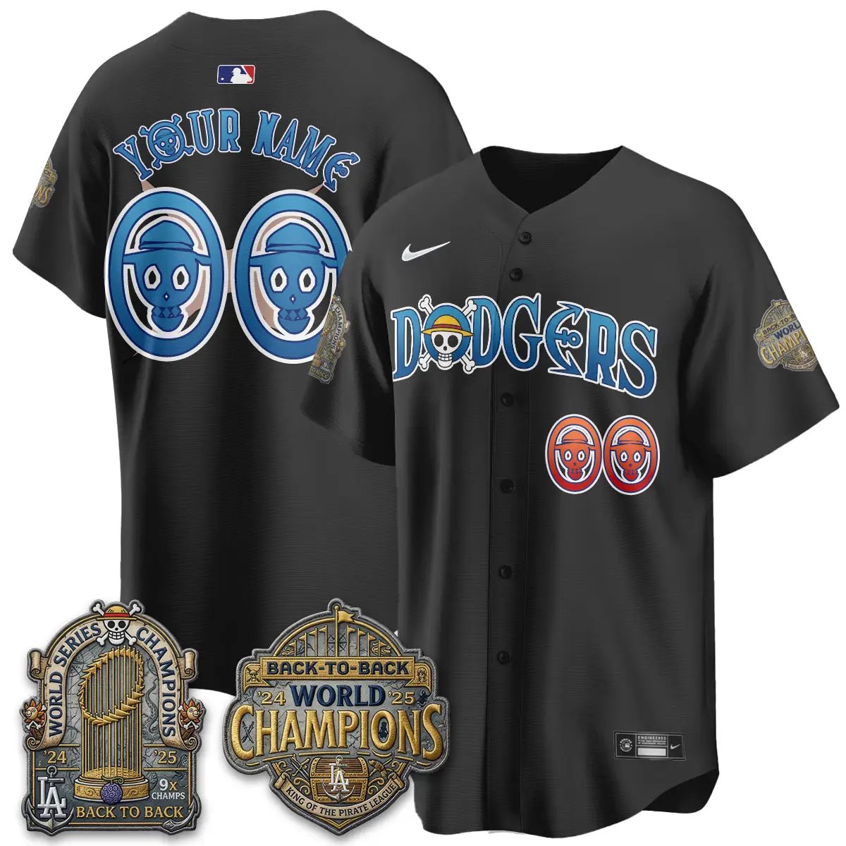 LAD Japanese Cartoon Vapor Limited Custom Jersey - Stitched by Los Angeles Dodgers