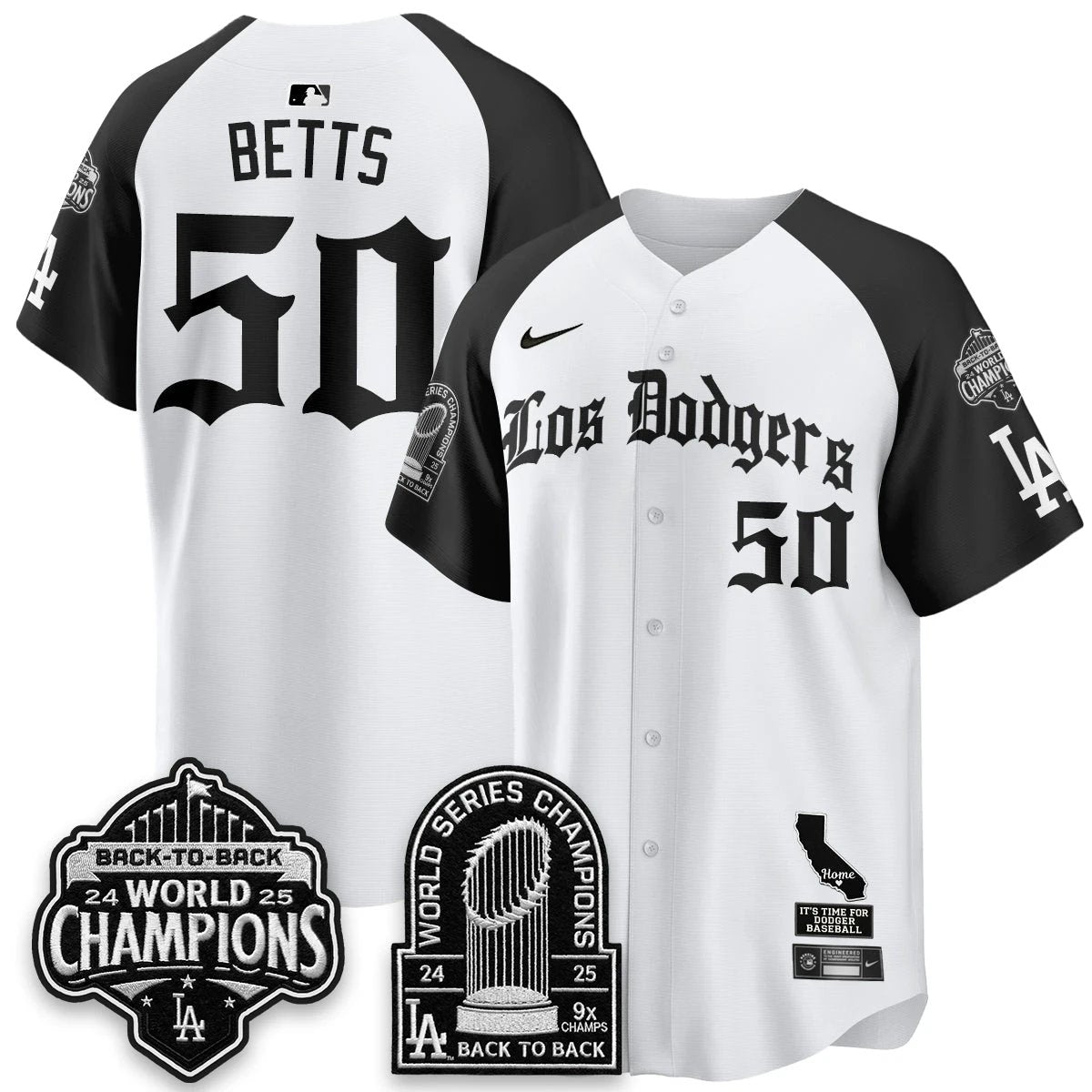 Los Angeles Dodgers World Series Champions Vapor Premier Limited Gothic Edition Jersey - All Stitched by Los Angeles Dodgers