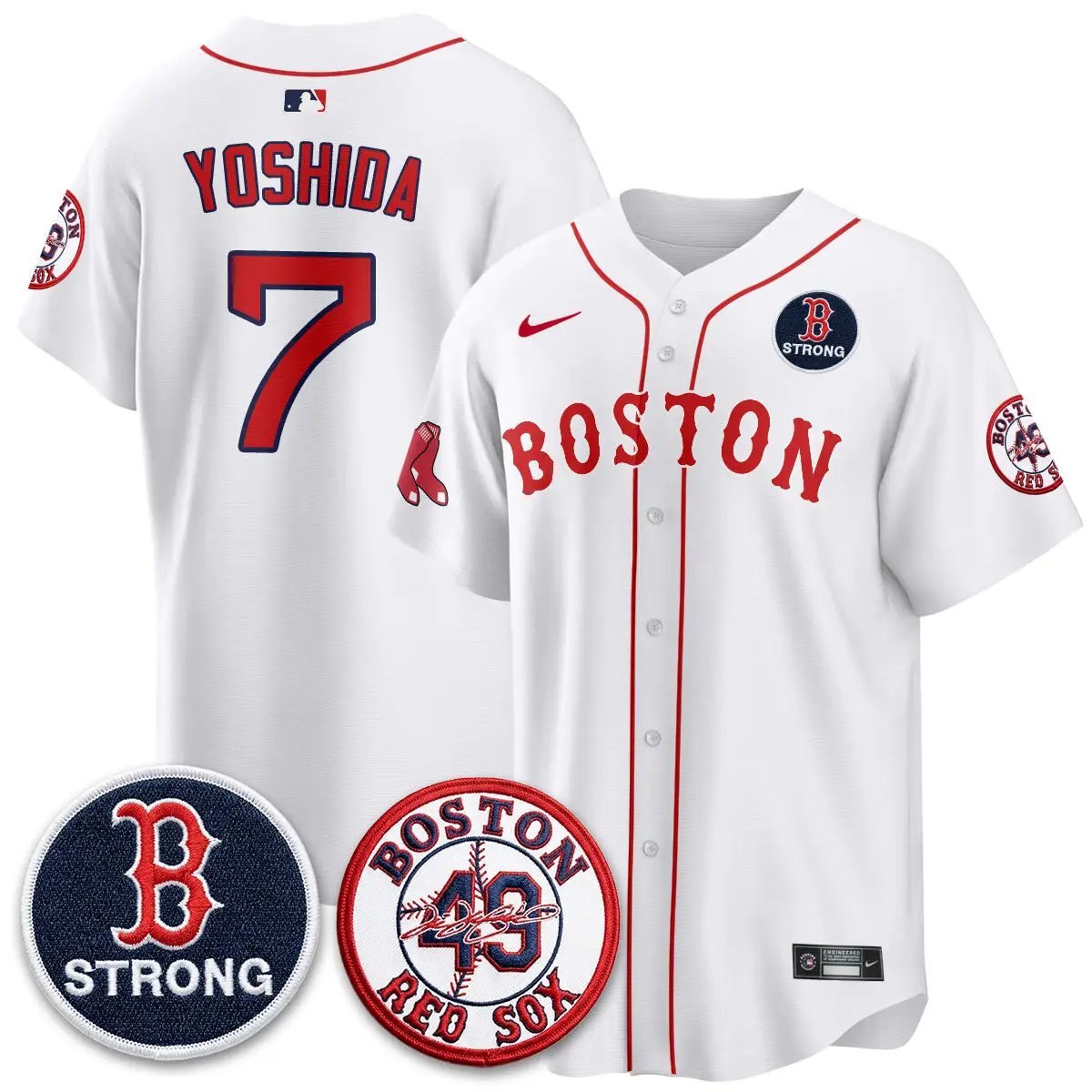 BOS Tim Wakefield Memorial Patch Vaper Premier Limited Jersey - All Stitched V2 by Boston Red Sox