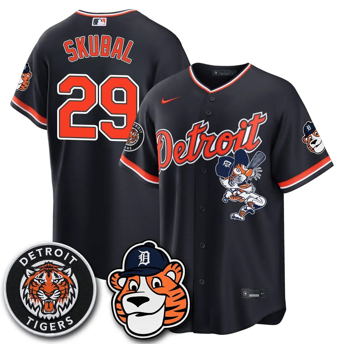 DET Paws Edition Vapor Limited Orange Jersey - Stitched by Detroit Tigers