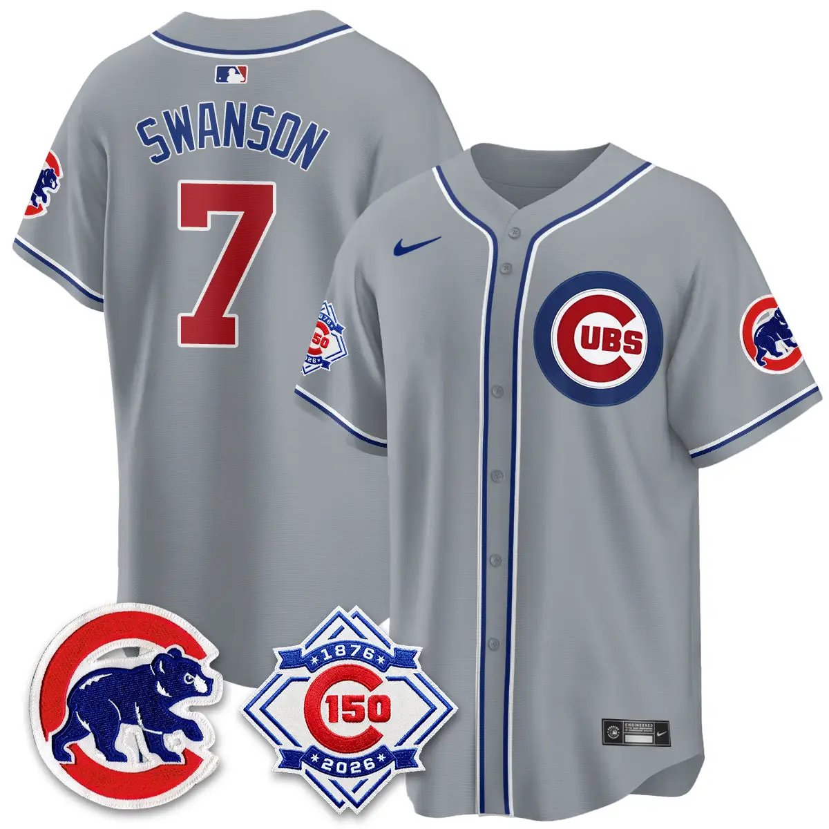 Chicago Cubs 150th Anniversary Black Out Style Vapor Premier Limited Jersey - All Stitched by Chicago Cubs