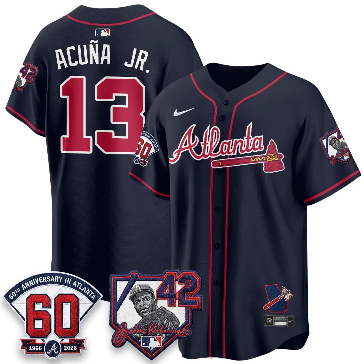 ATL 2026 Jackie Robinson Day Vapor Limited Red Jersey - All Stitched by Atlanta Braves