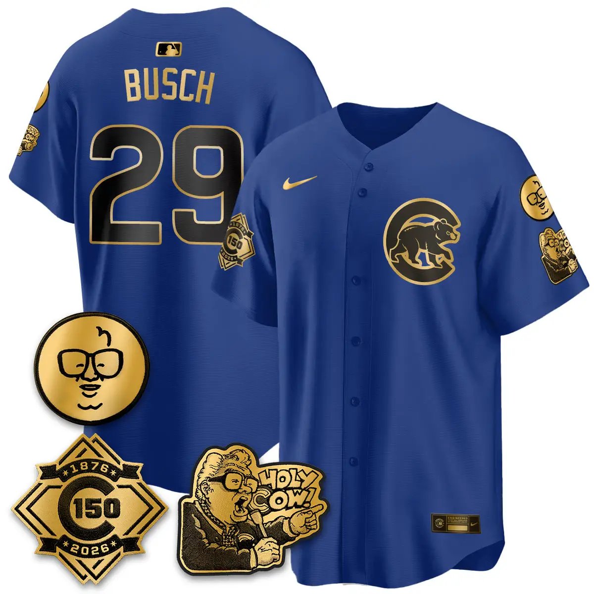 CHC 150th Anniversary Harry Caray Holy Cow Vapor Premier Limited Jersey - All Stitched V3 by Chicago Cubs