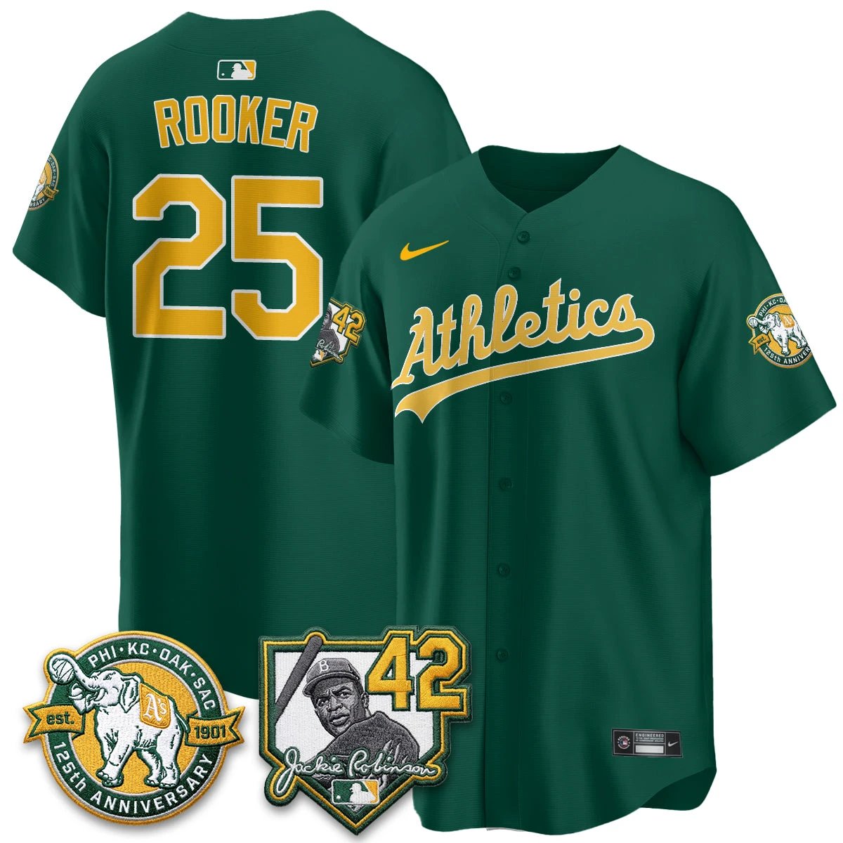 Oakland Athletics 2026 Jackie Robinson Day - Celebrating 125 Years Limited Vapor Jersey - All Stitched by Oakland Athletics