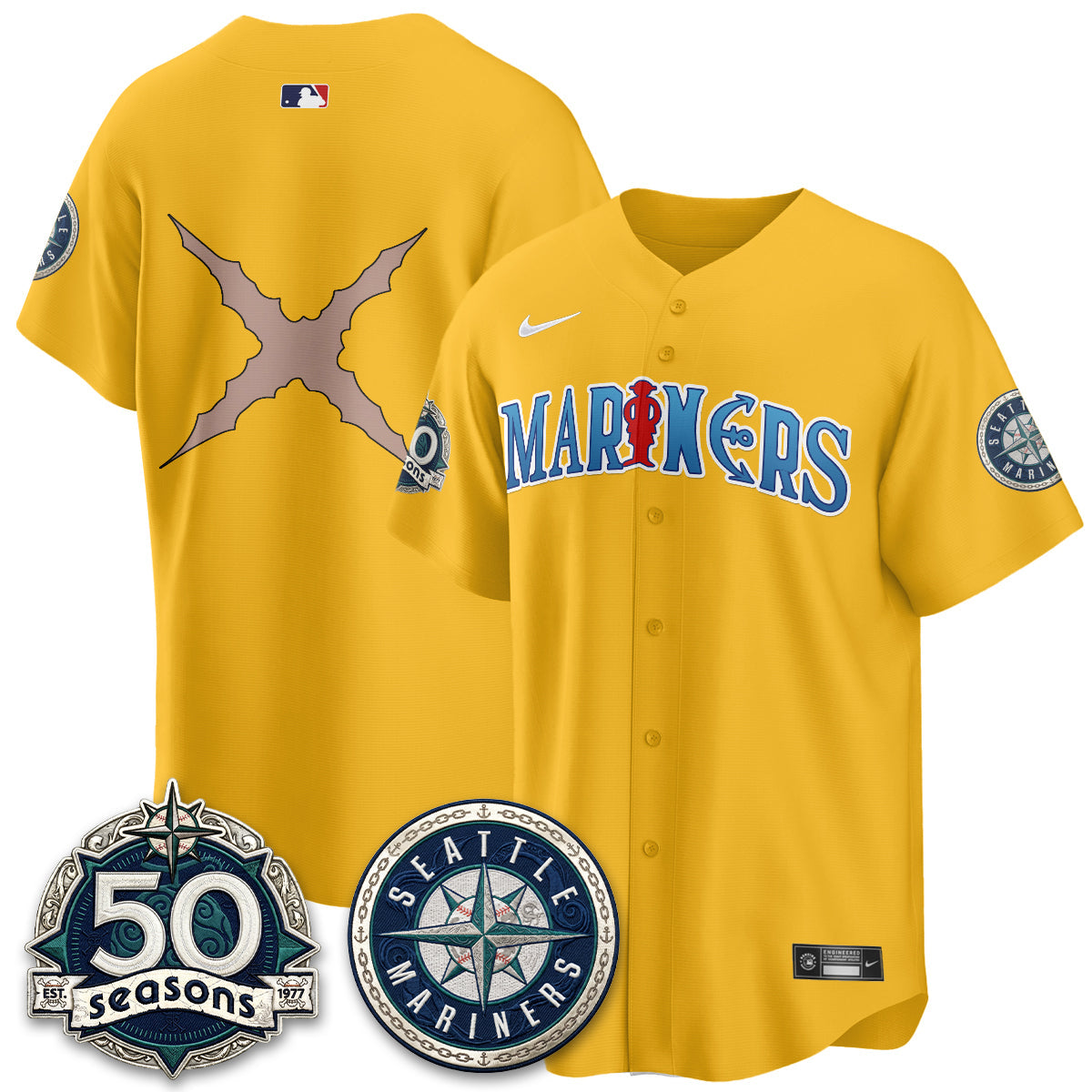 Seattle Mariners x Japanese Cartoon Vapor Limited Jersey - Stitched by Seattle Mariners