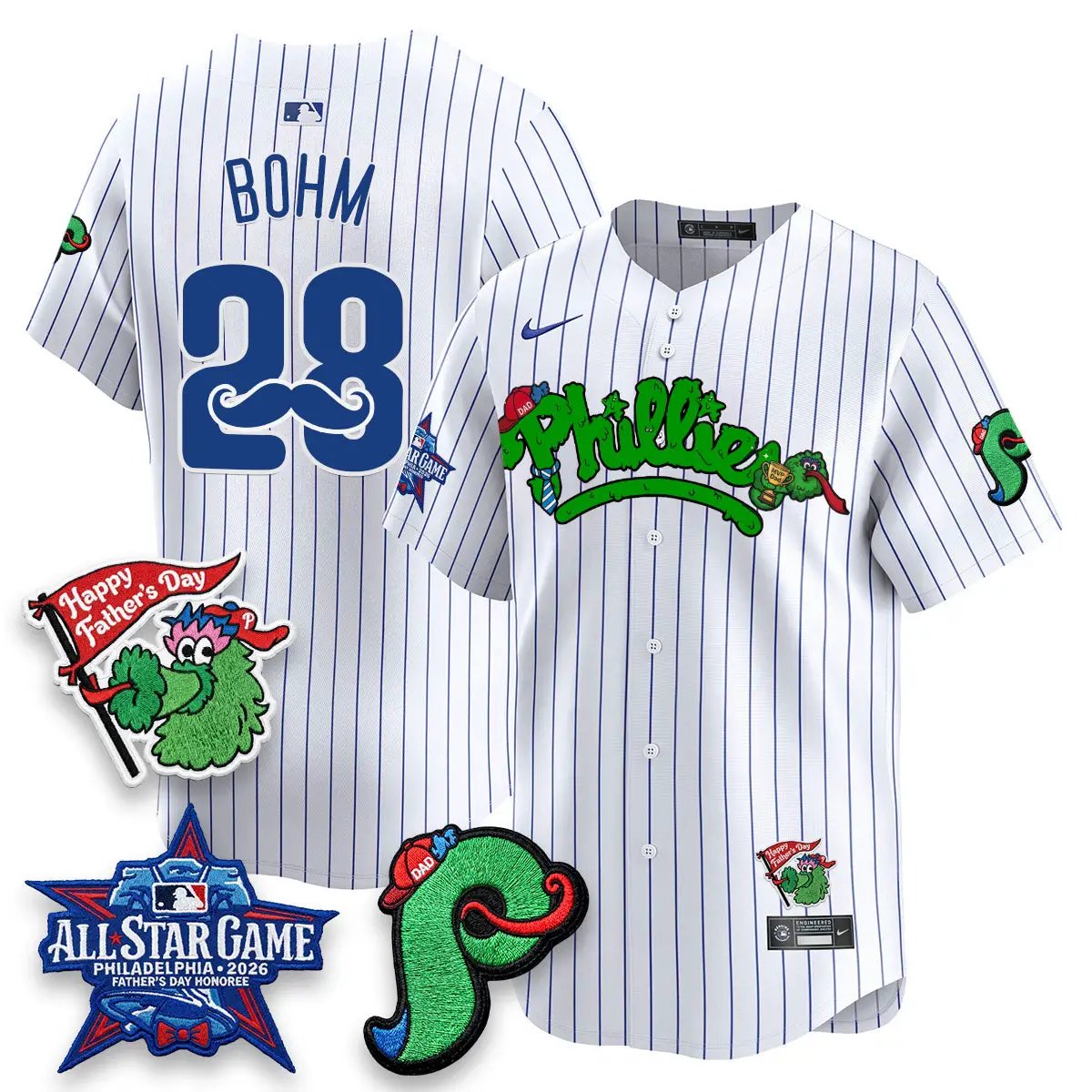 PHI Happy Father's Day Vapor Jersey - Stitched by Philadelphia Phillies
