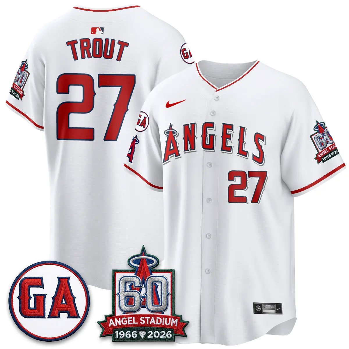 LAA 60th Anniversary Vapor Jersey - All Stitched V3 by Los Angeles Angels