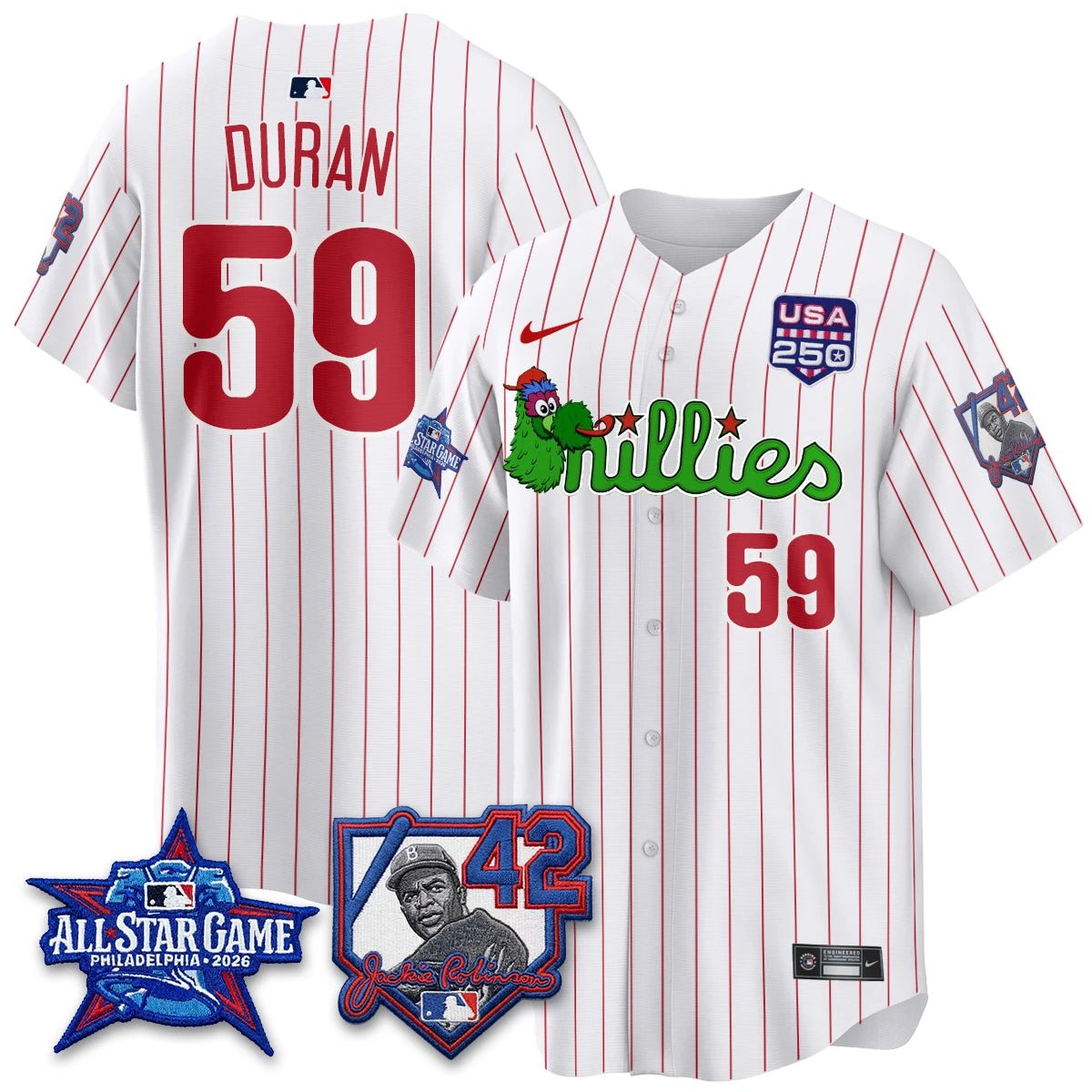 Philadelphia Phillies Phanatic 2026 New Era & 250th USA Vapor Limited Jersey - All Star Game - All Stitched by Philadelphia Phillies