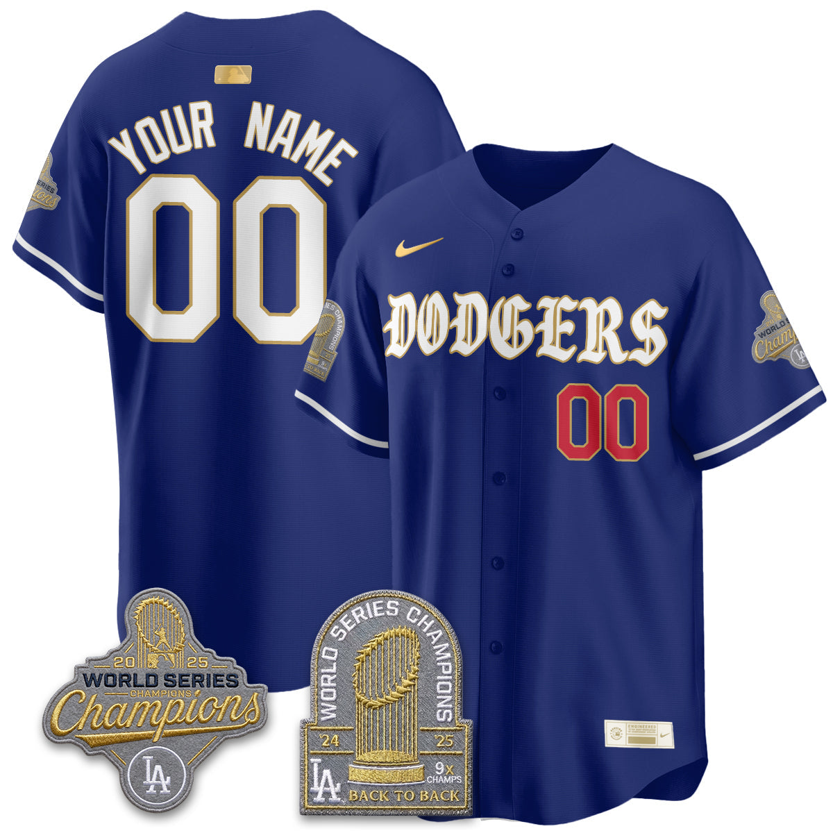 LAD Vapor Limited Custom Jersey - Back to Back 9x Champs - All Stitched by Los Angeles Dodgers