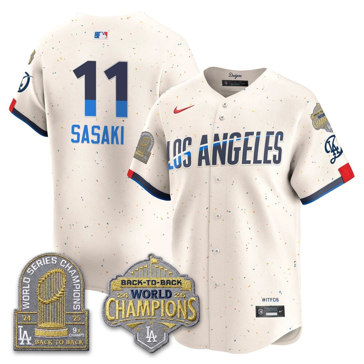 LAD Gold Collection Vapor Limited Jersey - 9x & B2B Champs - All Stitched by Los Angeles Dodgers