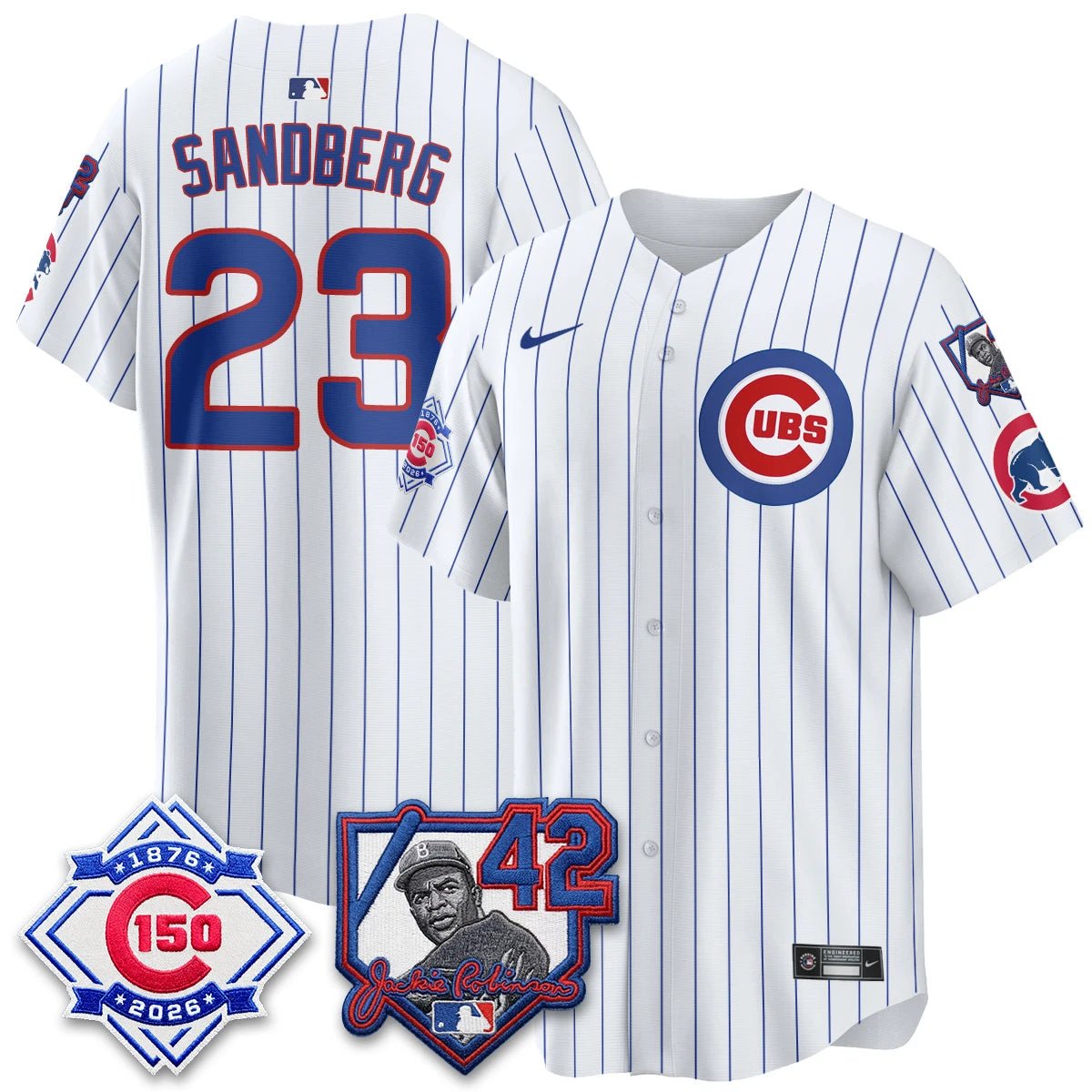 Chicago Cubs 150th Anniversary & Jackie Robinson Day Patch Vapor Premier Limited Jersey - All Stitched by Chicago Cubs