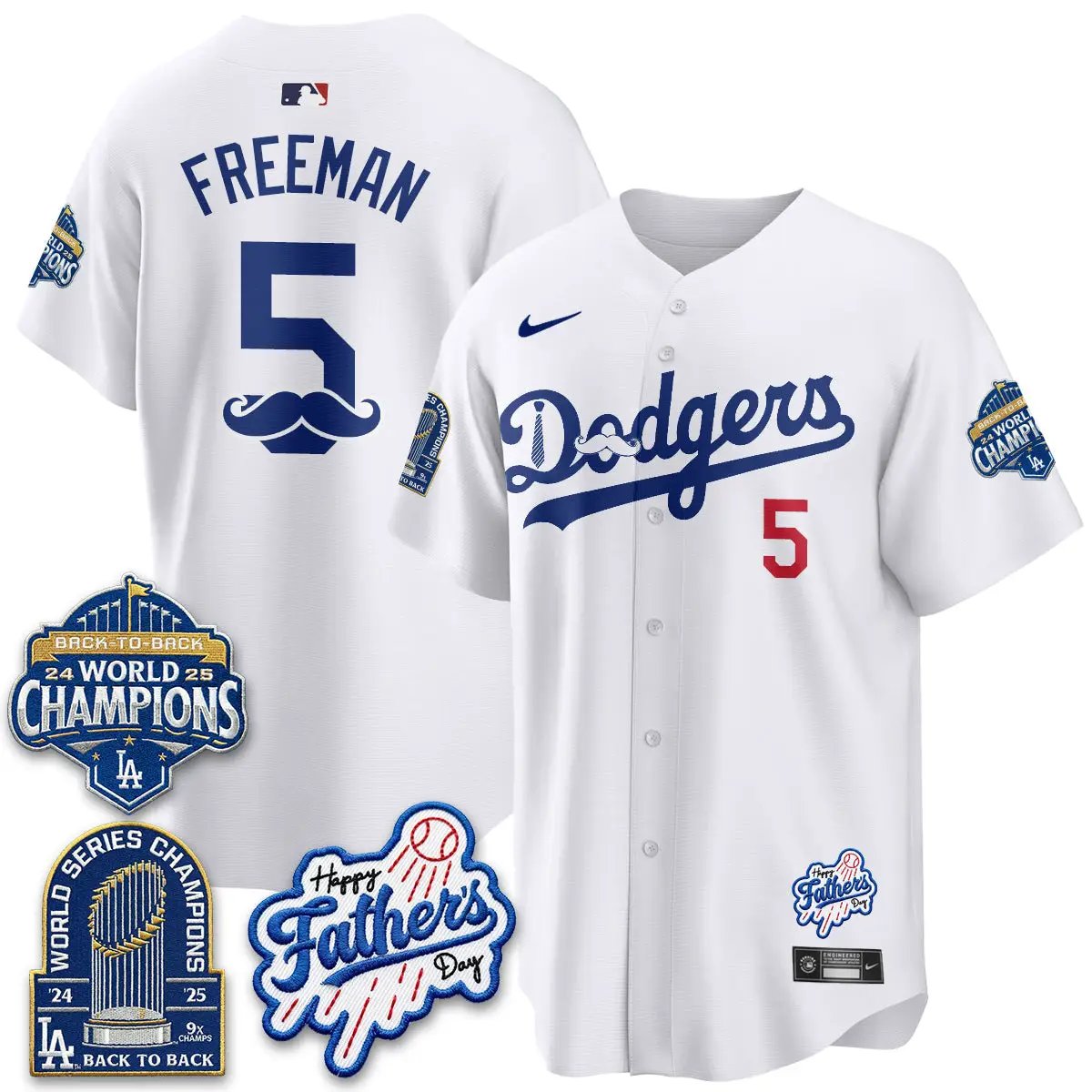 LAD Happy Father's Day 2026 Jersey - Stitched by Los Angeles Dodgers