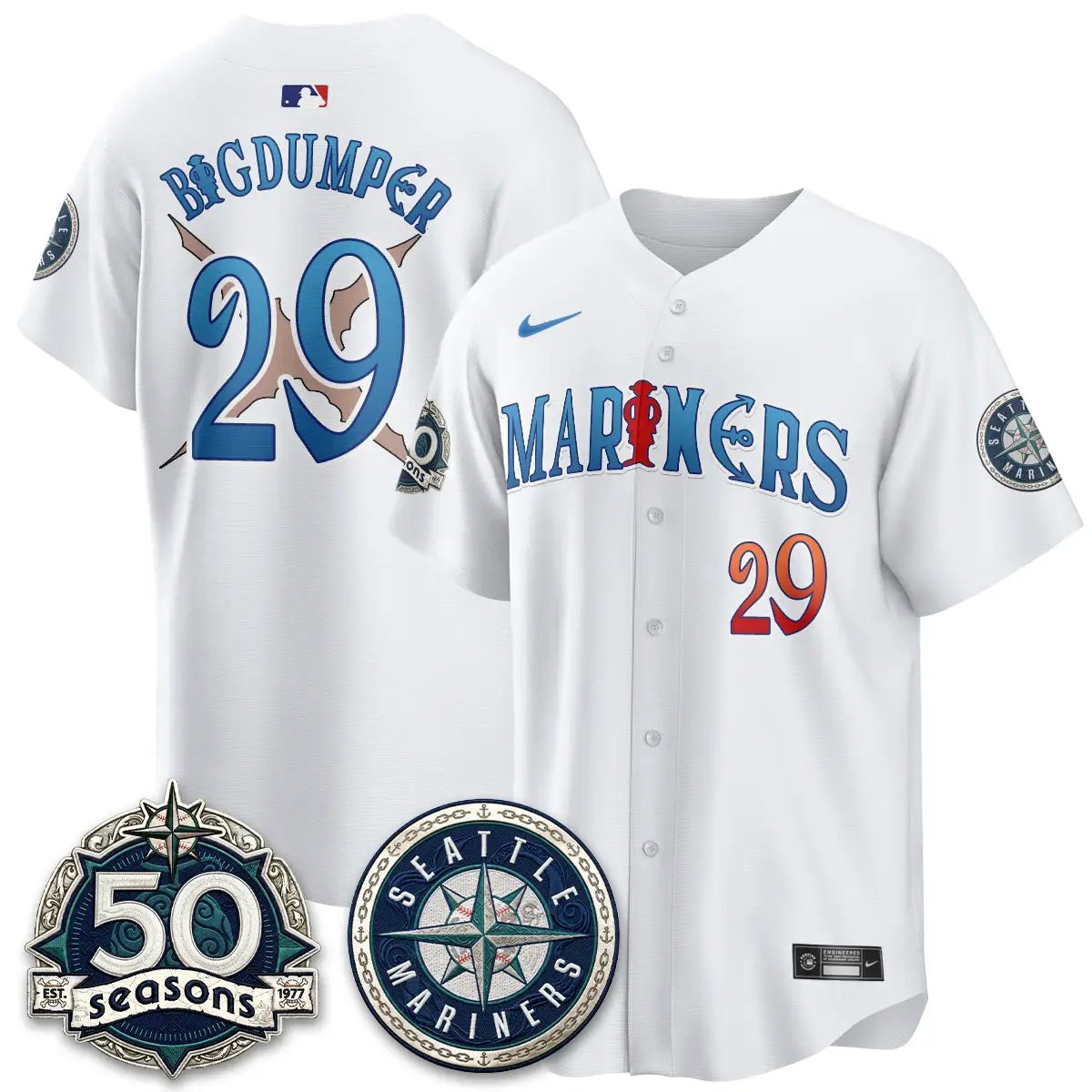 Seattle Mariners x Japanese Cartoon Vapor Limited Jersey - Stitched by Seattle Mariners