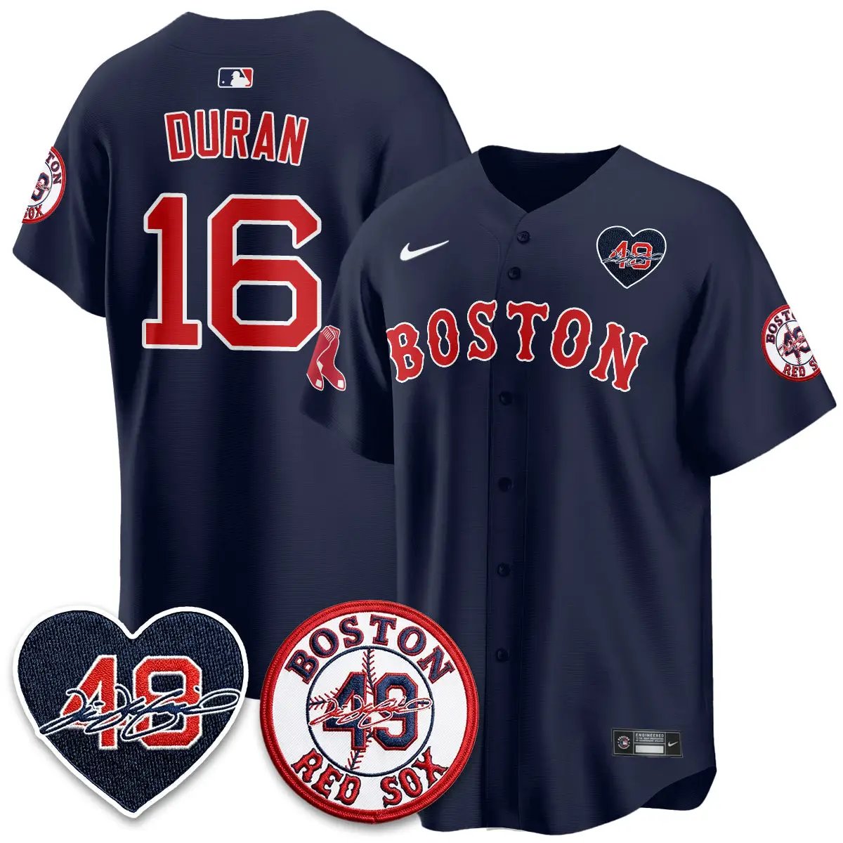 BOS Tim Wakefield Memorial Patch Vaper Premier Limited Red Jersey - All Stitched by Boston Red Sox