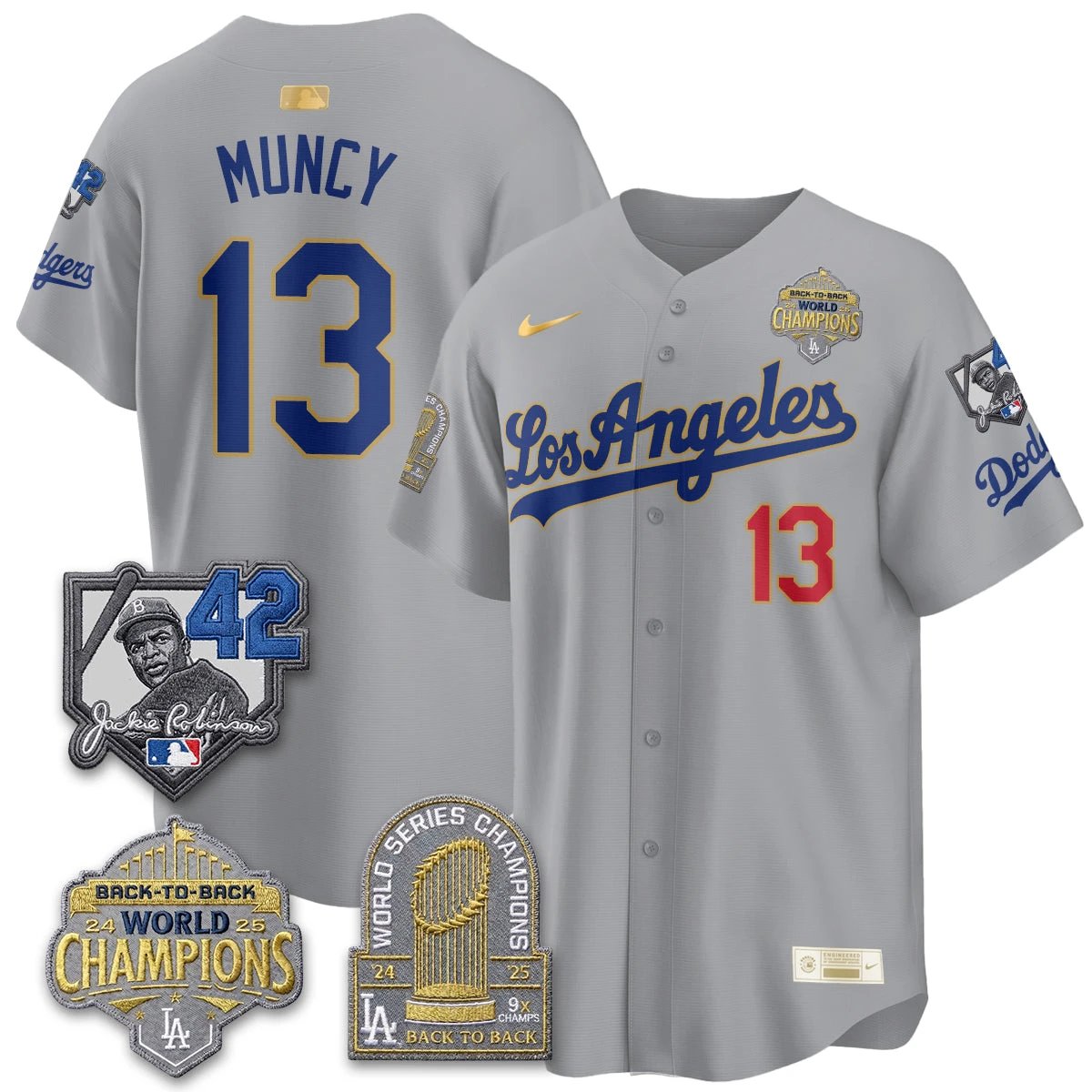 Los Angeles Dodgers 2026 New Era Gold Collection Vapor Limited Jersey - B2B Champs - All Stitched by Los Angeles Dodgers