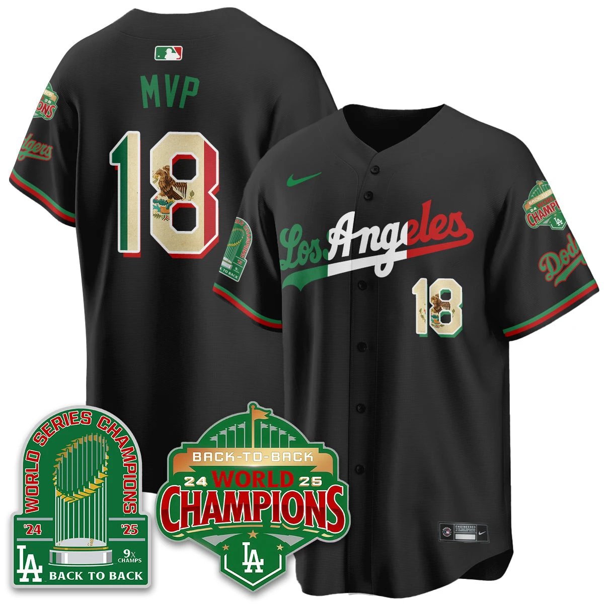 LAD Mexico Vapor Limited Jersey - 9x & B2B Champs - All Stitched by Los Angeles Dodgers
