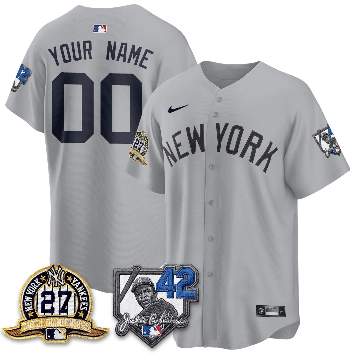 New York Yankees 2026 Jackie Robinson Day Vapor Limited Custom Jersey - All Stitched by New York Yankees