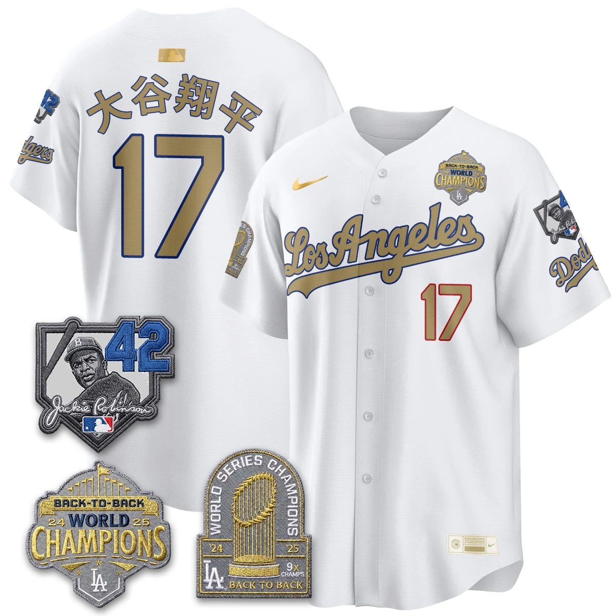 Los Angeles Dodgers 2026 New Era Gold Collection Vapor Limited Jersey - B2B Champs - All Stitched by Los Angeles Dodgers