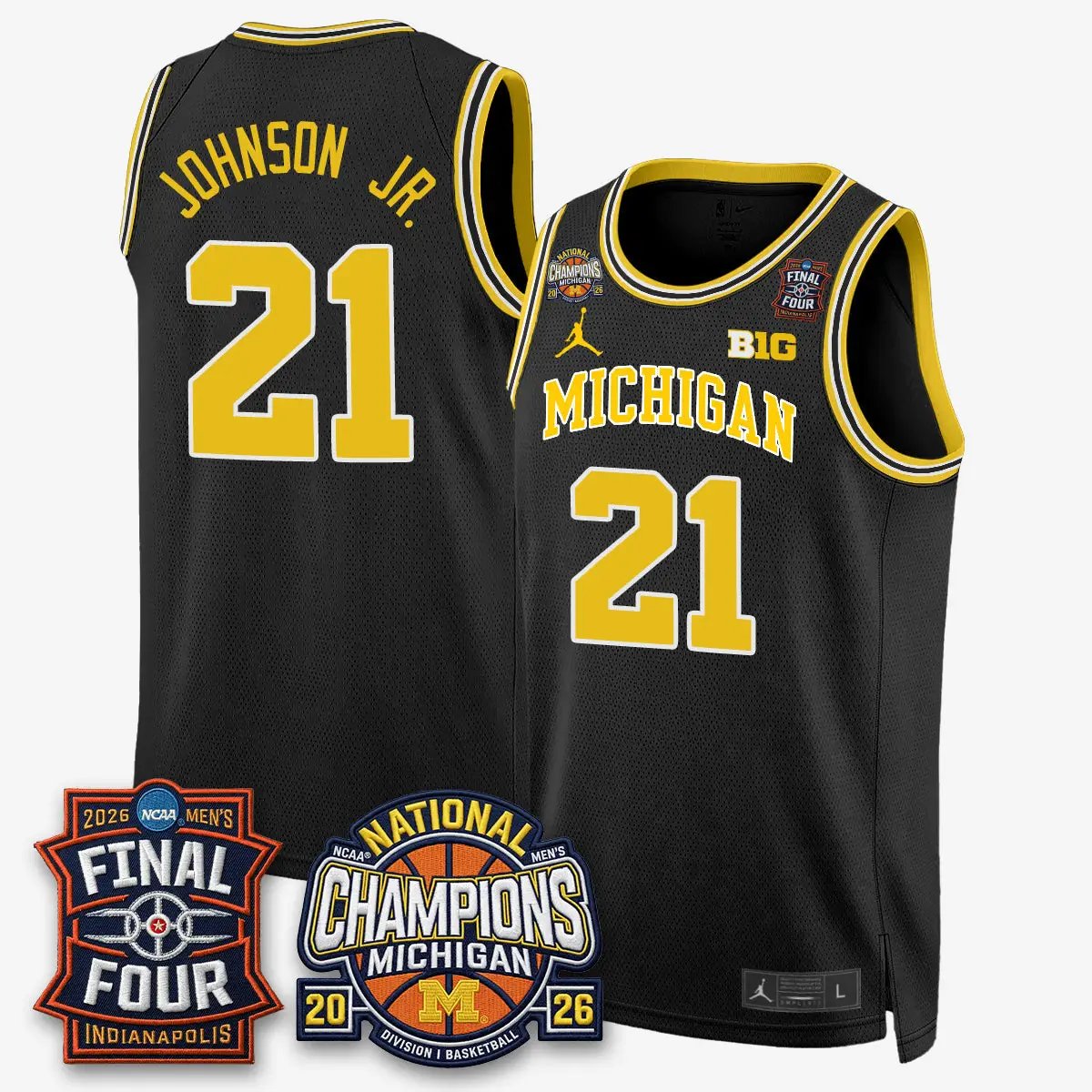 Michigan Wolverines Basketball National Champions Big Text Limited Vapor Jersey - All Stitched by Michigan Wolverines