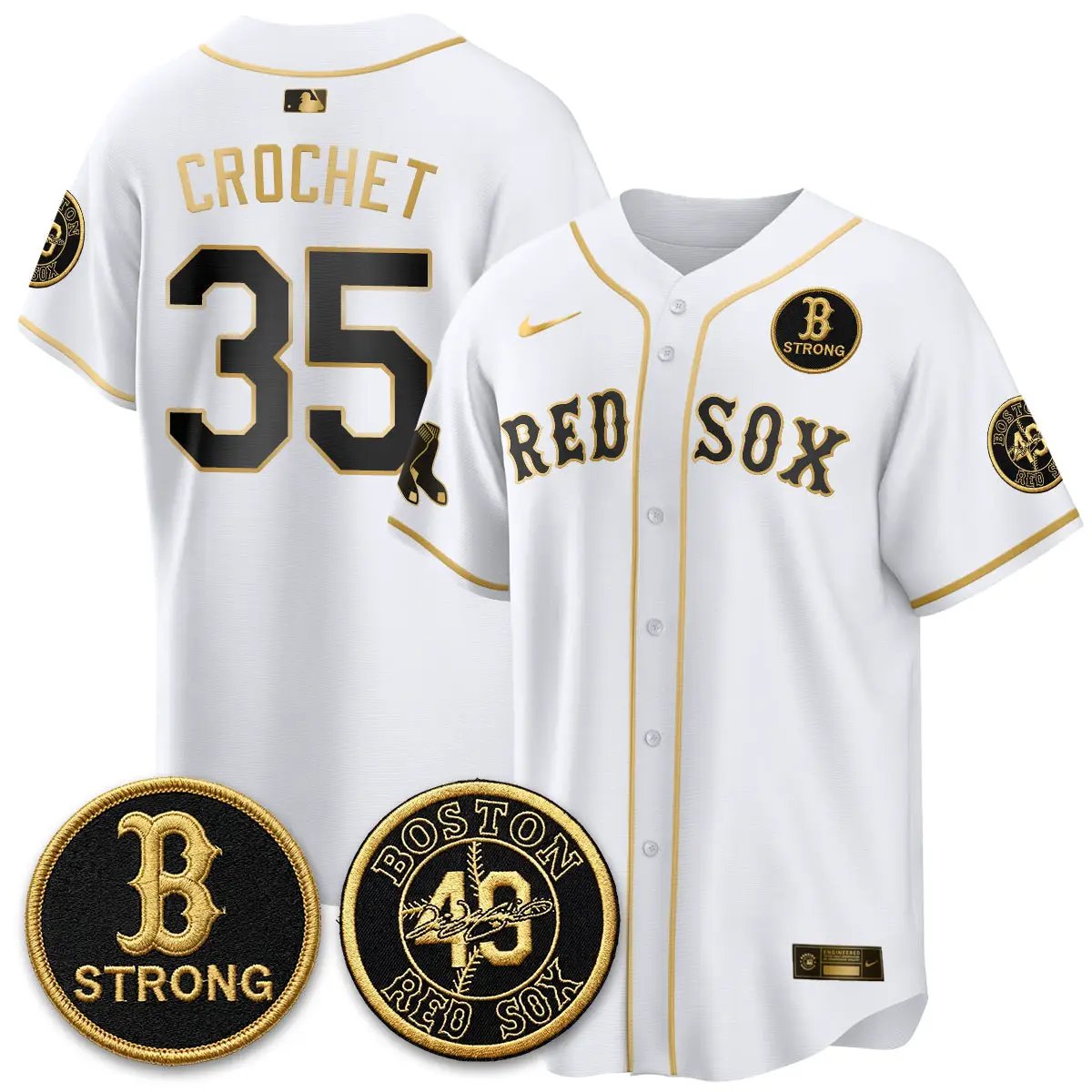 BOS Tim Wakefield Memorial Patch Vaper Premier Limited Jersey - All Stitched V2 by Boston Red Sox