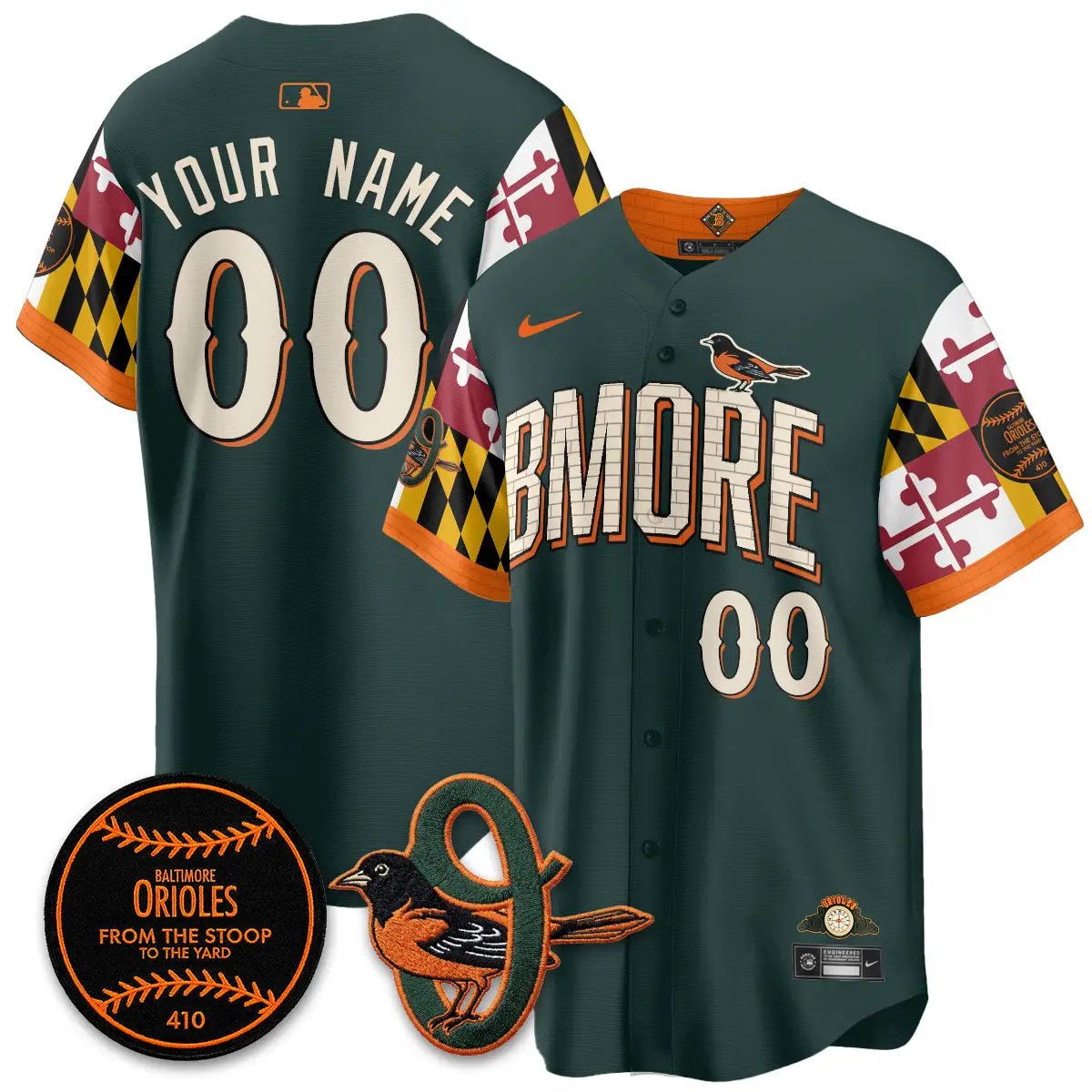 BAL x Maryland State Flag 2026 Vapor Custom Jersey - All Stitched by Baltimore Orioles