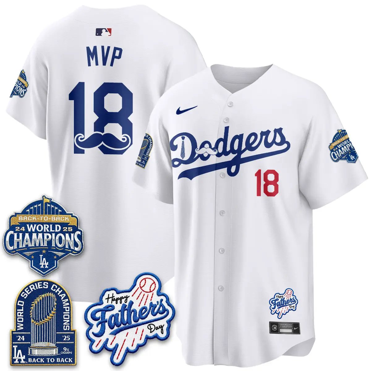 LAD Happy Father's Day 2026 Jersey - Stitched by Los Angeles Dodgers