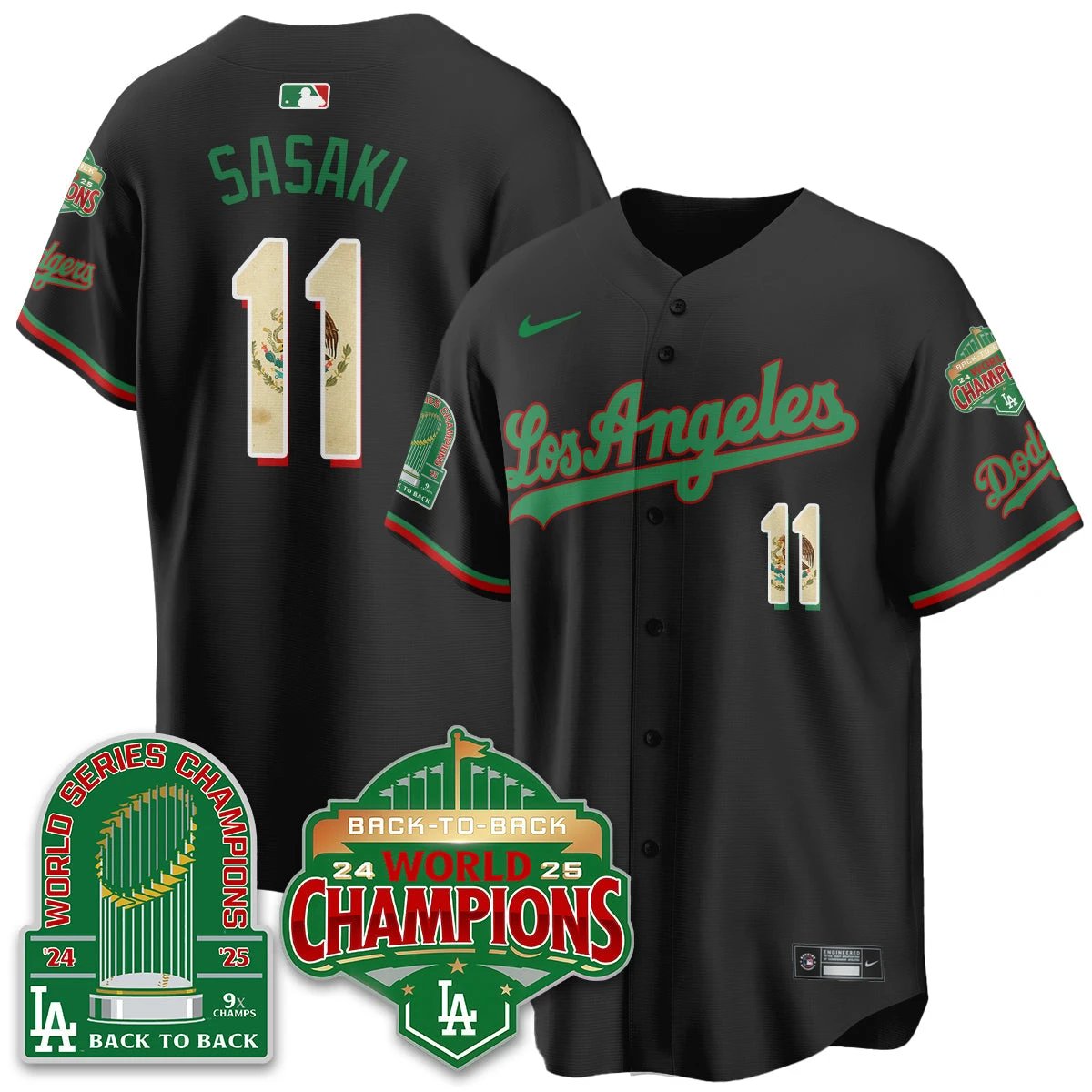 LAD Mexico Vapor Limited Jersey - 9x & B2B Champs - All Stitched by Los Angeles Dodgers