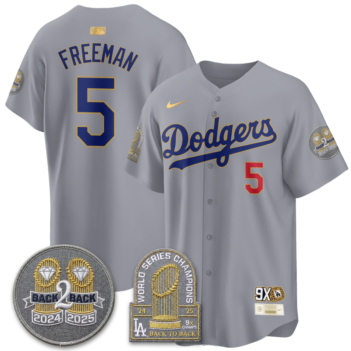 LAD Vapor Limited Jersey - Back to Back Champion - All Stitched by Los Angeles Dodgers