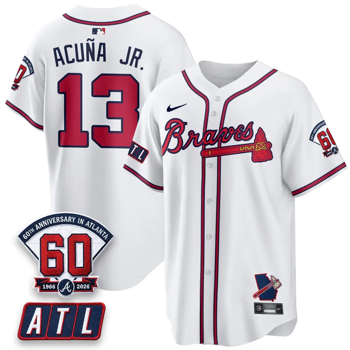 ATL 2026 60th Anniversary Vapor Limited Jersey - All Stitched by Atlanta Braves