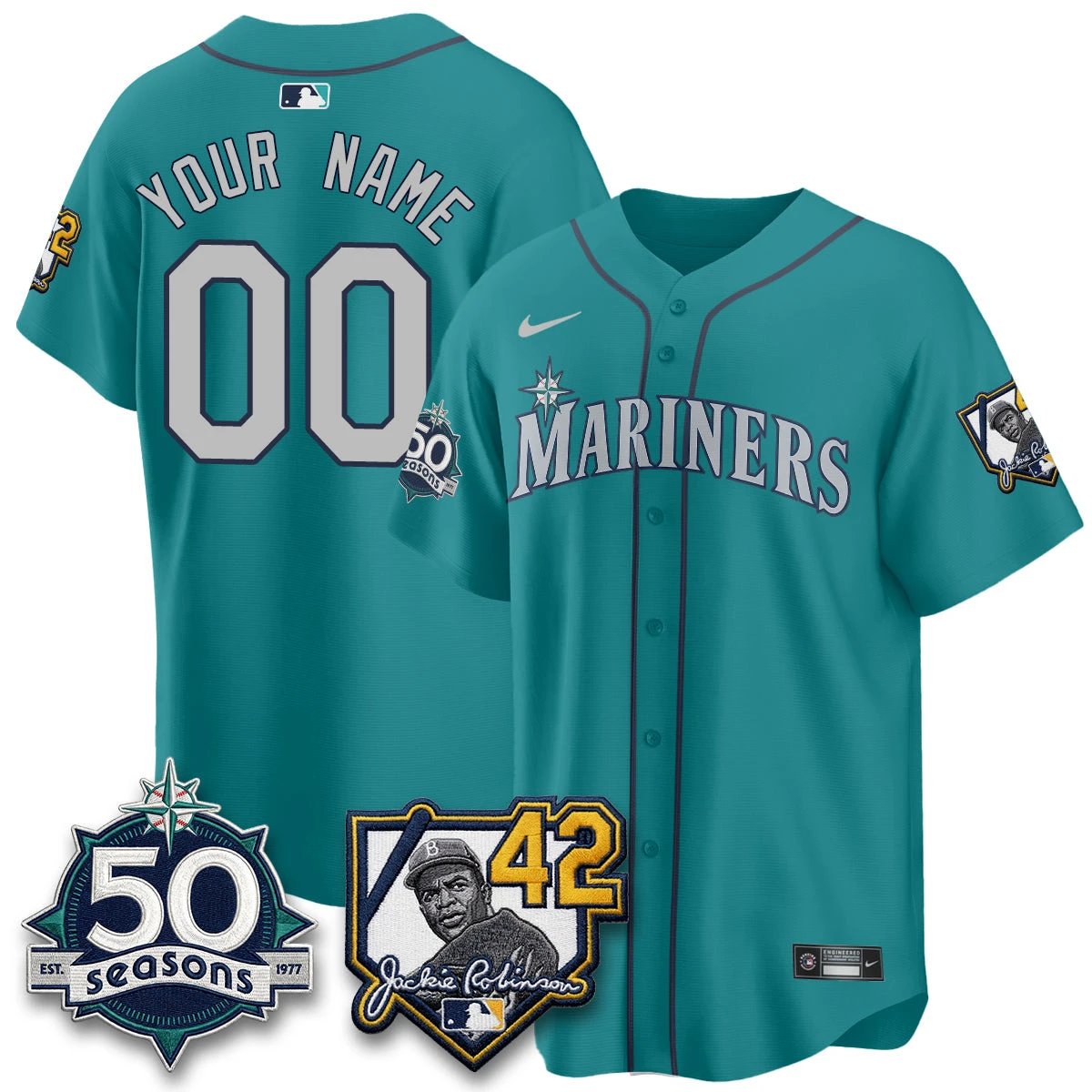SEA 2026 Jackie Robinson New Era Vapor Custom Limited Jersey - All Stitched by Seattle Mariners