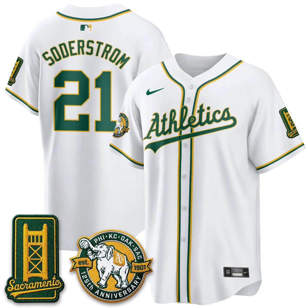 Oakland Athletics 2026 Black Out Style - Celebrating 125 Years - Limited Vapor Jersey - All Stitched by Oakland Athletics