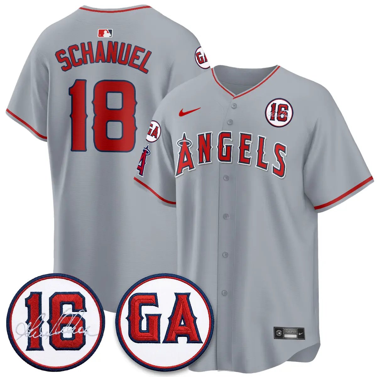 LAA Garret Anderson Tribute Patch Vapor Jersey - All Stitched V1 by Los Angeles Angels