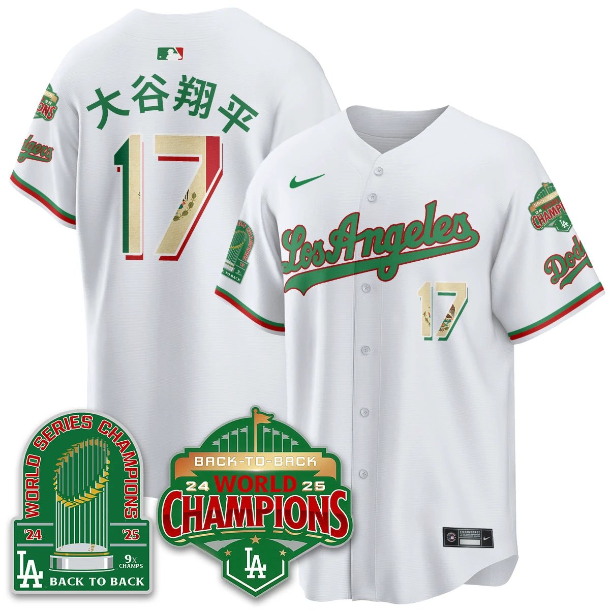 LAD Mexico Vapor Limited Jersey - 9x & B2B Champs - All Stitched by Los Angeles Dodgers