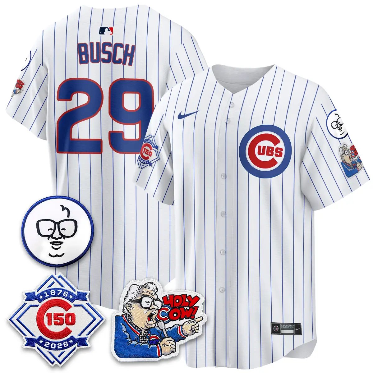 Chicago Cubs 150th Anniversary Harry Caray Holy Cow Vapor Premier Limited Jersey - All Stitched V2 by Chicago Cubs