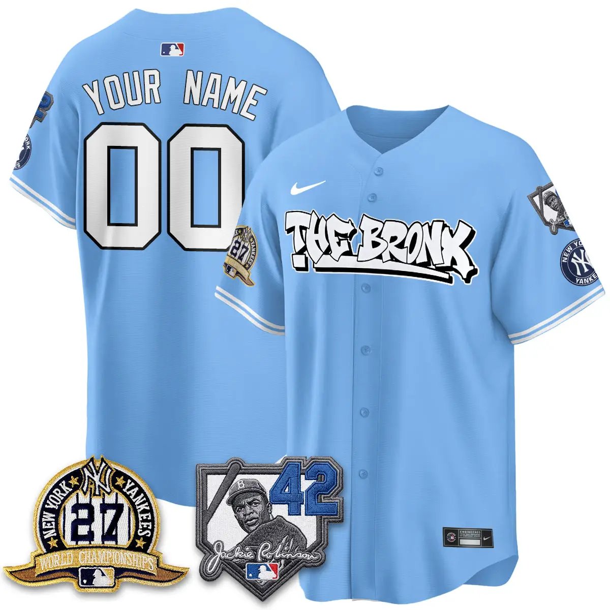 New York Yankees The Bronx 2026 Jackie Robinson Day Vapor Limited Custom Jersey - All Stitched by New York Yankees