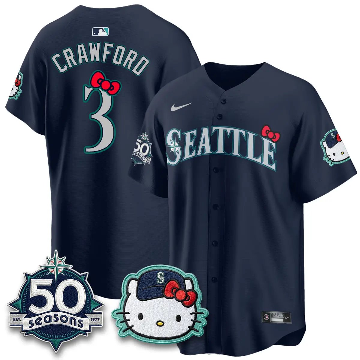 SEA x Meow KT Night Limited Jersey - All Stitched by Seattle Mariners