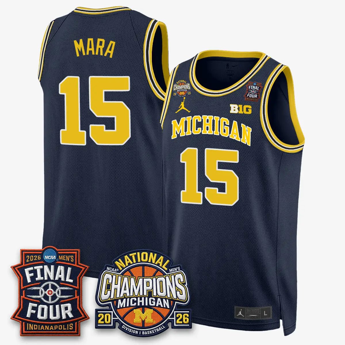 Michigan Wolverines Basketball National Champions Big Text Limited Vapor Jersey - All Stitched by Michigan Wolverines