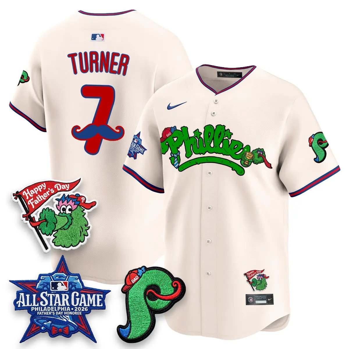 PHI Happy Father's Day Vapor Jersey - Stitched by Philadelphia Phillies