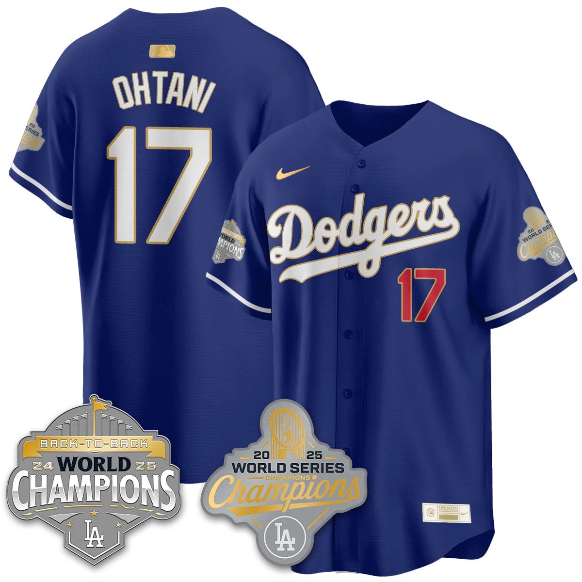 LAD Gold Collection Stadium Vapor Limited Jersey - B2B Champs - All Stitched by Dodgers