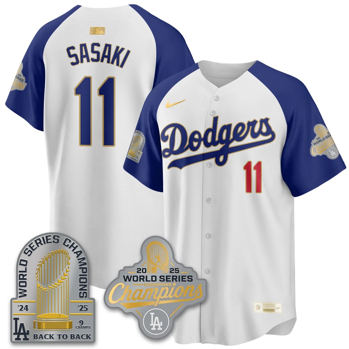 LAD Gold Collection Stadium Vapor Limited Jersey - 9x Champs - All Stitched by Los Angeles Dodgers