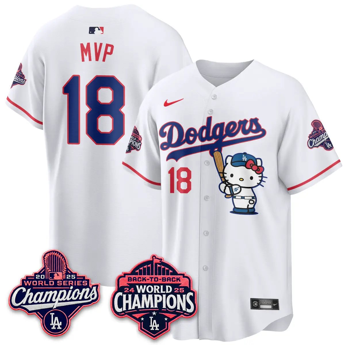 LAD x Hello Kitty Night 2026 Vapor Jersey - All Stitched by Los Angeles Dodgers