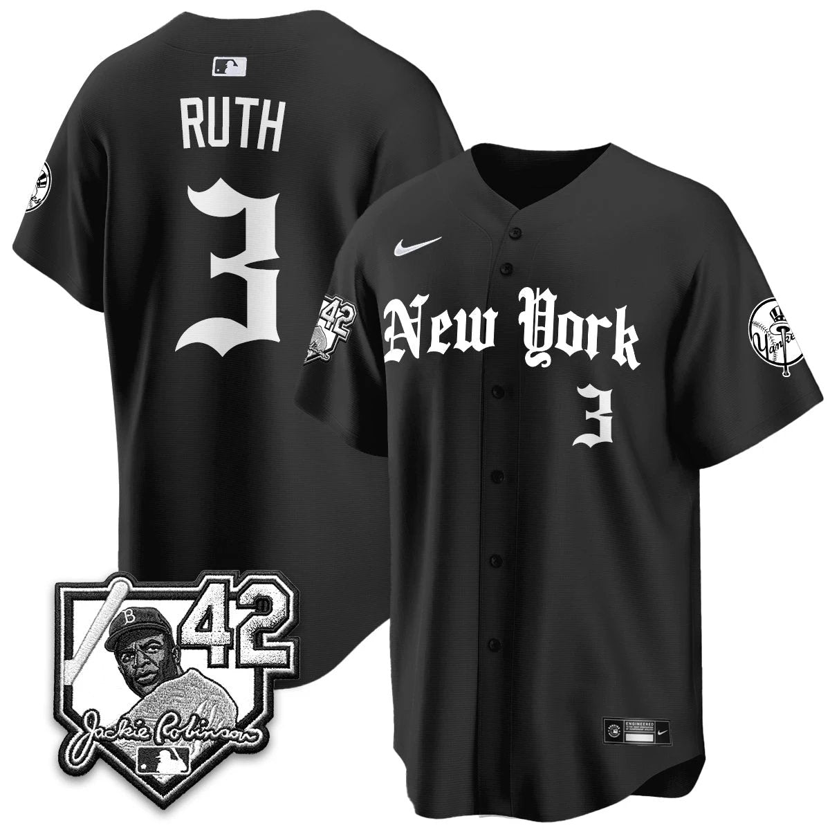 NYY 2026 Jackie Robinson Day Gothic Vapor Limited Jersey - All Stitched by New York Yankees