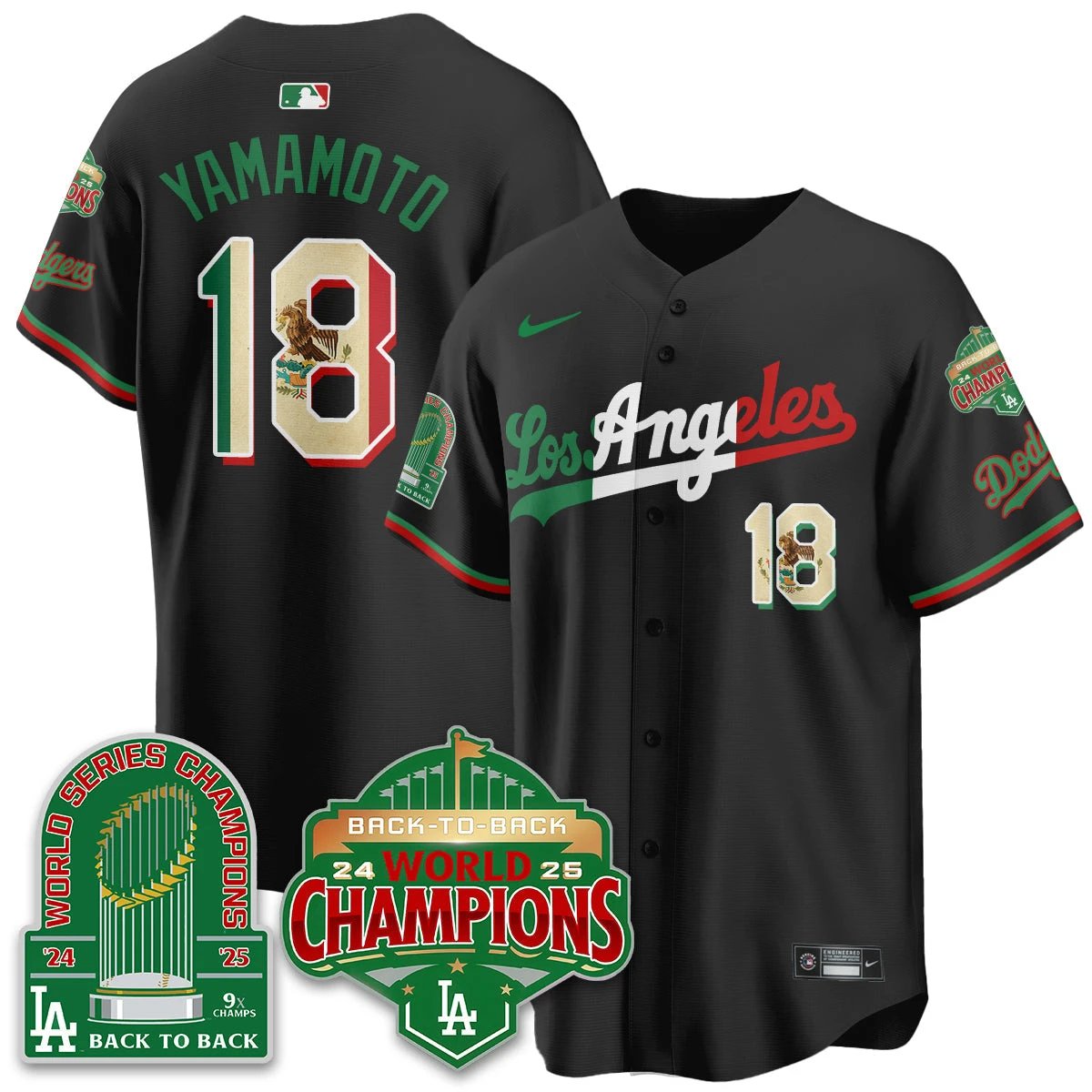 LAD Mexico Vapor Limited Jersey - 9x & B2B Champs - All Stitched by Los Angeles Dodgers