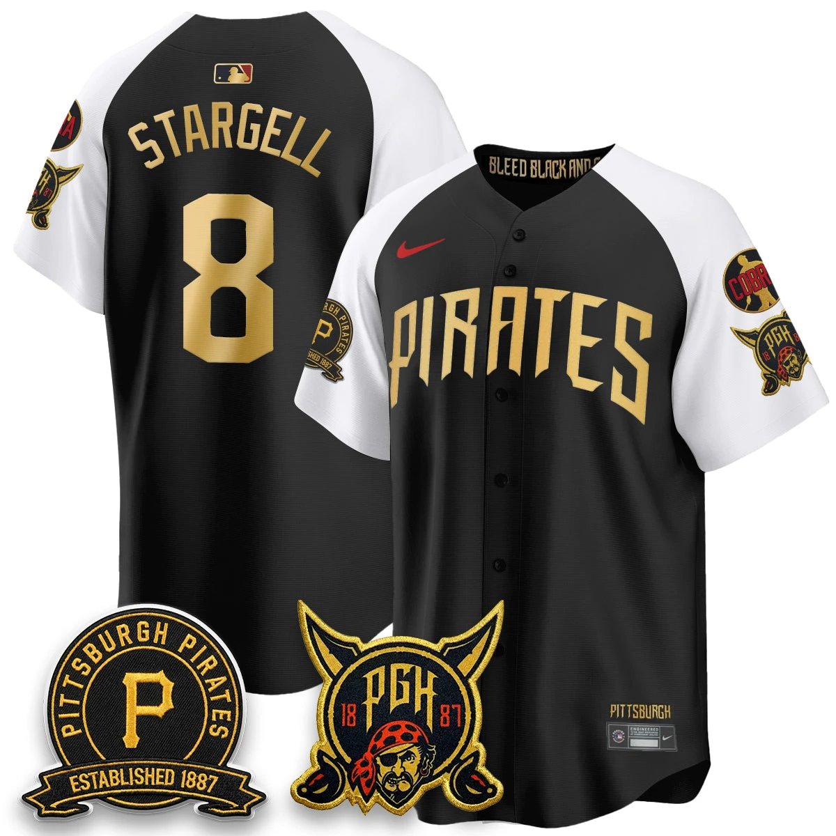 Pittsburgh Pirates Vapor Limited Jersey - Cobra & Est 1887 Patch - All Stitched by Pittsburgh Pirates