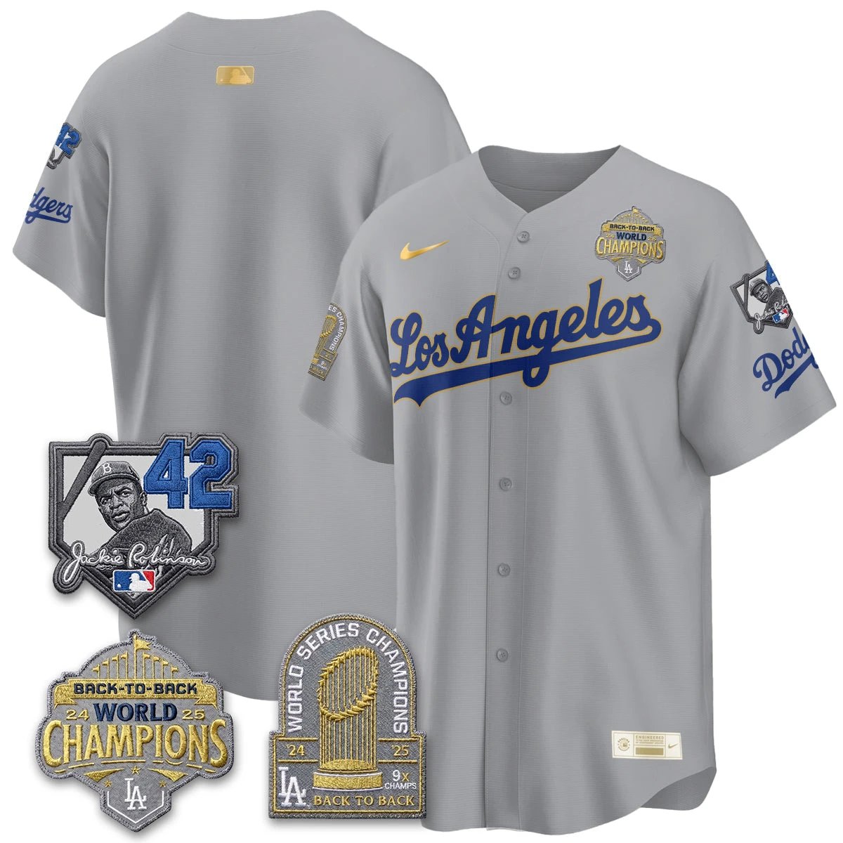 Los Angeles Dodgers 2026 New Era Gold Collection Vapor Limited Jersey - B2B Champs - All Stitched by Los Angeles Dodgers