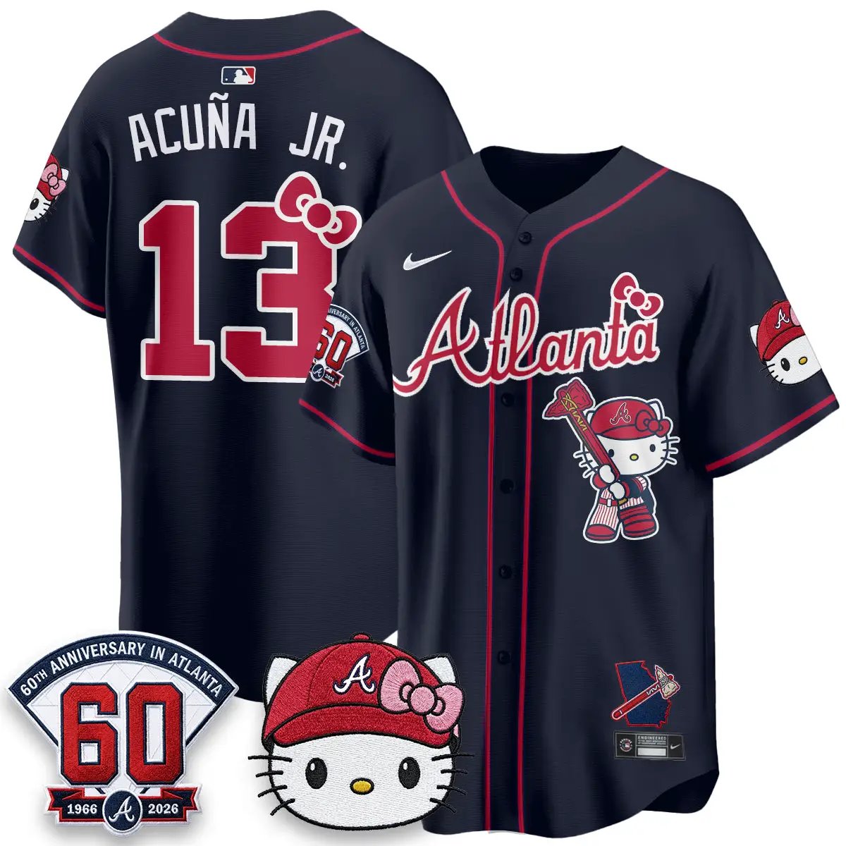 Atlanta Braves x Meow KT 2026 Vapor Limited Jersey - All Stitched by Atlanta Braves